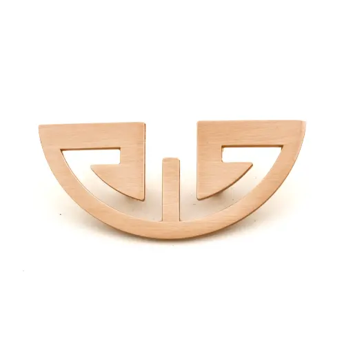 [HD - 242112L - BRUSH GOLD (96 X 128 X W55 X H18mm)] Zamak Handle HD - 242112L - BRUSH GOLD (96 X 128 X W55 X H18mm)