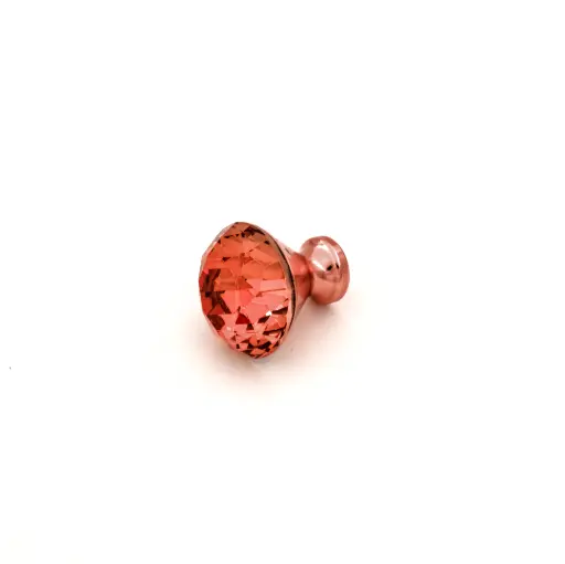[HD - 24002 - ROSE GOLD (D30 X H30MM)] Zamak Plate + Crystal HD - 24002 - ROSE GOLD (D30 X H30MM)